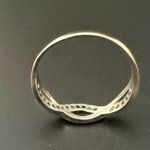 Vintage 925 Mexican Sterling Silver Pave CZ Love Infinity Ring Size 9 Photo 7