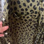 ZARA NWT Pajama Style Animal Print Satin Black Green Button Down Sz M Photo 3
