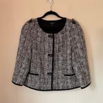 Talbots tweed collarless jacket blazer button shoulder detail Women’s size 10 Photo 2