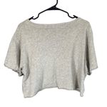 Aerie Gray Cotton Short Sleeve Good Vibes Energy Cropped Top Women Sz M Photo 1