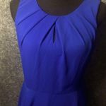 EXPRESS blue sleeveless hidden side zip flare eyelet shoulders dress Size 8 Photo 0