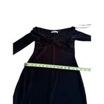 Elodie  Long Sleeve Bare Shoulder Velvet Bodycon Dress Twist Front Black XS Goth Photo 10