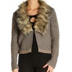 John + Jenn ANTHRO FAUX FUR TRIMMED CROPPED SWEATER S Photo 1