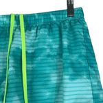 New Balance Athletic Running Shorts Womens L Teal Blue Striped Athleisure Gym Photo 1