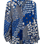 Chico's Size 2 12 14 Multicolor Abstract Animal Print Button Down Shirt Top Photo 0