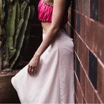 Alexis  white polka dot satin asymmetrical skirt Photo 5