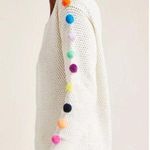 Anthropologie Emilia Pommed Pullover Sweater Small Pom Pom Boat Neck Whimsical Photo 4