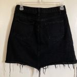 SheIn  Black Distressed Ripped Denim Raw Hem Mini Skirt #MBG Photo 5