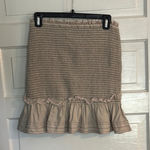 Pilcro Striped Tan Mini Skirt with Ruffle Hem Photo 0