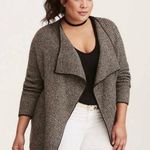 Torrid Cozy Gray Chevron Pattern Draped Cardigan Photo 0