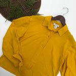 Rachel Zoe Womens Shirt Blouse Marigold Yellow Tie Cuff Small Photo 1