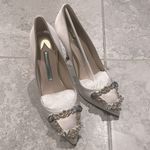Sophia Webster Margaux Embellished Pointed Toe Pumps in Ivory Satin, Size 38 NEW White Photo 10