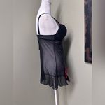 Dream girl black pinstripe lingerie with red lace up & padded bra Photo 2