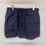 James Perse  Estilo Mini Skirt Women's 3 Blue 100% Linen Drawstring Elastic Waist Photo 0