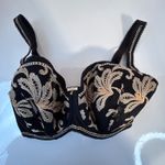 Fantasie Black Embroidered Balconette Bra 30I Floral Lace Trim Underwire Size undefined Photo 5