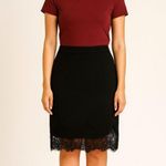 Lulus Elegant Black Lace Hem Skirt. Size Photo 0
