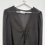 Urban Outfitters  Black Sheer Long Sleeve Blouse Tie Bow Size XS Photo 1