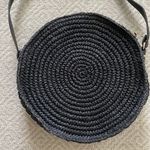 H&M Round Circle Black Straw Bag with Gold Hardware Photo 1
