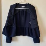 Akris Punto Peplum Full Zip Jacket Business Casual Dark Navy Blue Sz 10 Photo 7