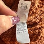 Aerie  Women's Oversized Varsity Cardigan Button Up Sweater Orange Brown Size L Photo 5