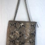 DKNY Snakeskin Leather Shoulder Bag Purse Faux Metallic Crossbody Fierce Sassy Photo 1