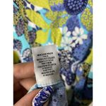 Habitat  Women's Medium Floral Tunic Dress V-Neck Bright Artsy Blue Half Sleeve Photo 5