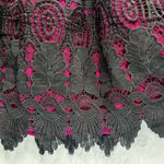 Magenta Pleated Full Skirt Black Floral Butterfly Lace Closet London Whimsigoth Pink Size 8 Photo 2