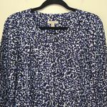 Burberry Brit Mini Dress Silk Ruffle Animal Print Blue Women's Size 6 Photo 5
