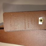 Leather Belt Ann Taylor Loft Brown Brass Buckle Size 36 Medium Genuine Leather Photo 7