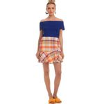 Trina Turk  NWT Madras Plaid Ruffle Wrap Mini Skirt Womens 10 Preppy Academia Photo 9