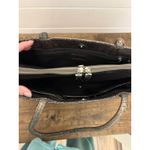 Vintage Leather Franklin Covey embossed Crocodile Handbag Laptop bag Gold Photo 6