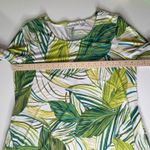 Susan Graver  Tropical Leaf Print Tie Sleeve Dress Size LP Liquid Knit Stretch Photo 9