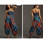 Maeve Anthropologie  Gathered Balloon Jumpsuit strapless artsy glam avante garde Photo 1