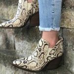 Vince Camuto Snakeskin Print Leather Gradina Block Photo 0