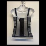 Victoria's Secret  Metallic Black And Silver Floral Bustier Corset Size 32C Photo 4