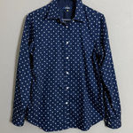 CHAPS  sz M blue white‎ button-down polkadot shirt Photo 0