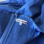 Reformation Jaxley Puff Sleeve Square Neck Blouse Blue Photo 10