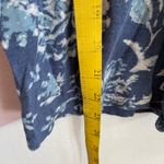 Lucky Brand  Women Top Large Blue Floral Shirt Boho Short Sleeve Pullover Stretch Photo 4