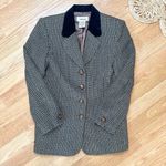 Worthington Vintage Wool Blend Blazer with Black Velvet Collar Dark Academia Photo 0