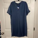 Hilary Radley Shift Dress Womens Size Large Blue Tencel Lyocell Pockets Mini NWT Photo 1