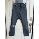 ZARA Straight Leg Jeans Distressed Black Wash Denim Casual Size 2 Photo 2