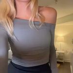 Pull & Bear  Gray Long Sleeve Basic Top  Photo 0