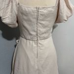 Trixxi Women Elegant Fit and Flare Cream Off-Shoulder Faux-Wrap Dress Size L Photo 6