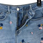 PacSun  SZ 26 Mom Jean Shorts Floral Embroidered Cuffed Hi-Rise Zip-Fly Pockets Photo 2