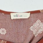 Millibon Rust Boho Print Tie Front Blouse Women's Size M Wide Bell Sleeve Top Photo 4