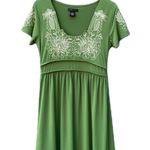 BCBG Maxazria Green Floral Flowy Dress Photo 0