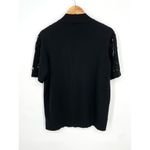 Lafayette 148  New York 100% Cashmere Sequin Funnel-Neck Sweater Black L Photo 4