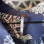 Free People  Size S Blue Hawaii Washed Blue Floral Print‎ Short Sleeve Mini Dress Photo 4