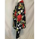 Mesmerize Whimsigoth Shacket XL Blazer Top Black Floral Bloomcore Shimmer Zip Photo 3