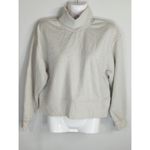 ZARA  Taupe Sweatshirt Women's Small Mock Neck Cropped Cotton Loungewear Casual Photo 1
